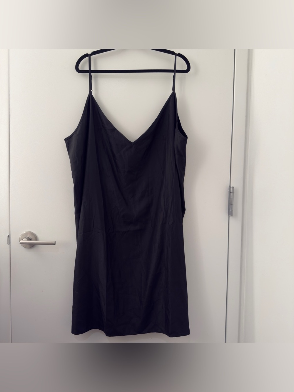 ASOS Design Curve Satin Black Silk Slip Dress Size 26 4X Plus Minimalist Basic